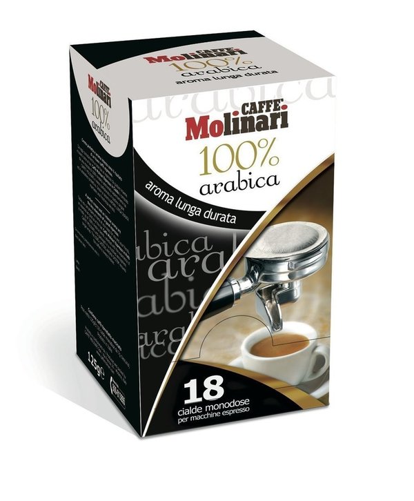 Caffè Molinari '100 % Arabica', 18 ESE Pads / Espresso Pods / Cialde, 125 g
